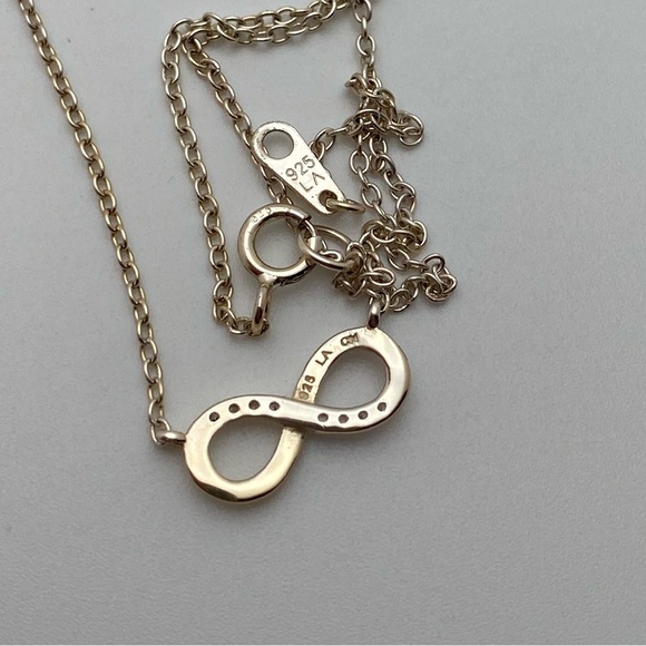 Sterling Silver 925 Infinity Gemstone Necklace - Picture 3 of 5